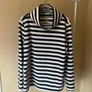 Dudley Stephens Navy Striped turtle neck.